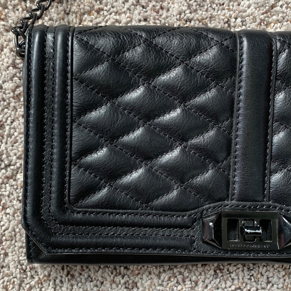 Rebecca Minkoff Quilted Love Clutch Cross Body Bag with black hardware - Picture 4 of 11